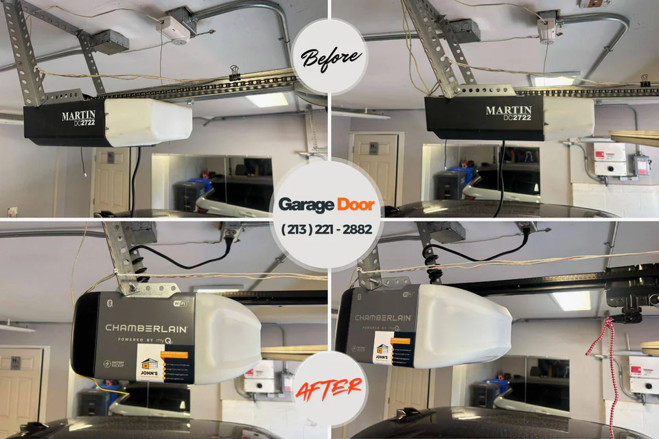 Before and after: garage door repair Port St. John, FL